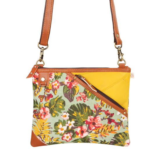 Grayson Wide Crossbody Bag w/ Pocket - Summer Jungle