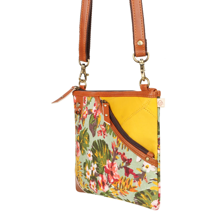 Grayson Wide Crossbody Bag w/ Pocket - Summer Jungle