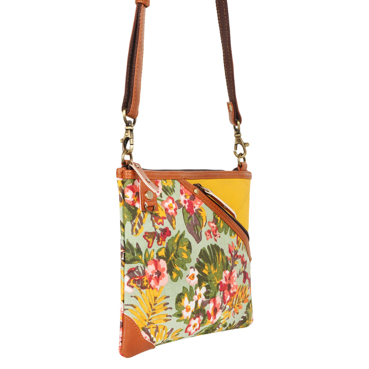 Grayson Wide Crossbody Bag w/ Pocket - Summer Jungle