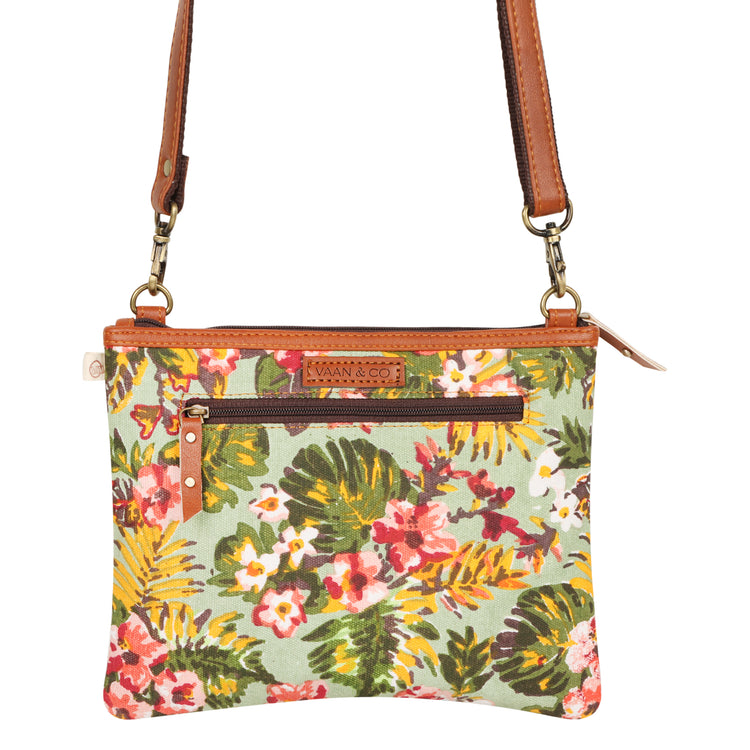 Grayson Wide Crossbody Bag w/ Pocket - Summer Jungle