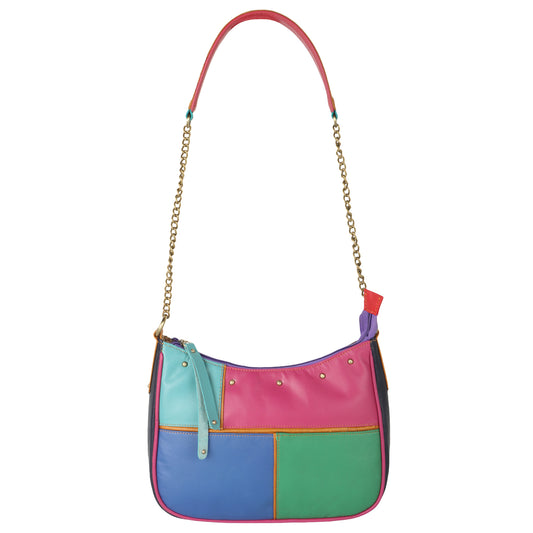 Colorful Shoulder Bag with Chain Handle