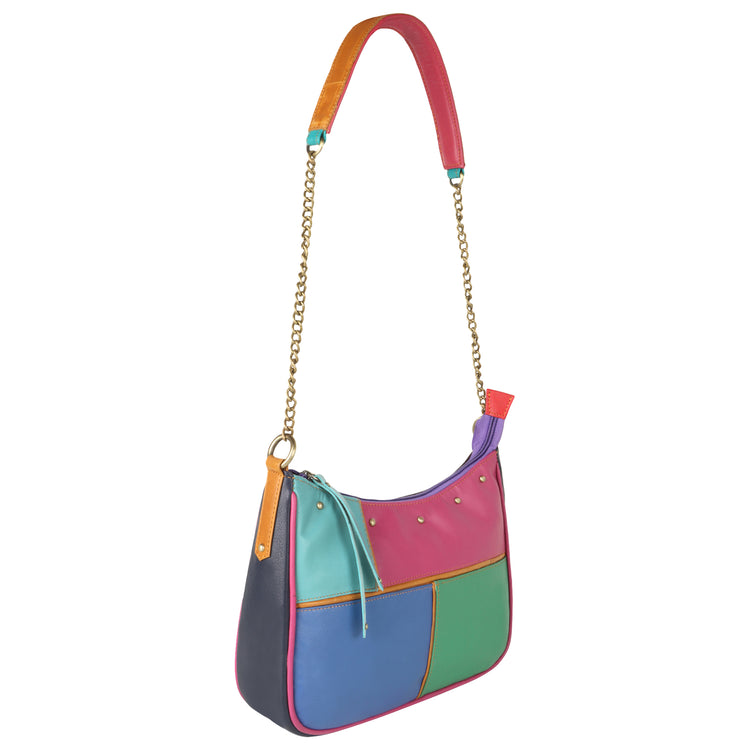 Colorful Shoulder Bag with Chain Handle