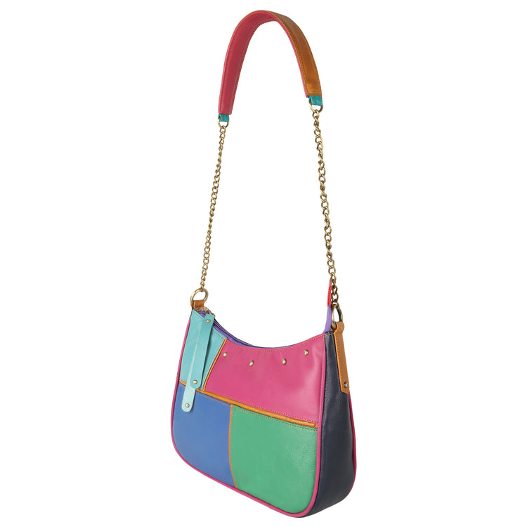 Colorful Shoulder Bag with Chain Handle