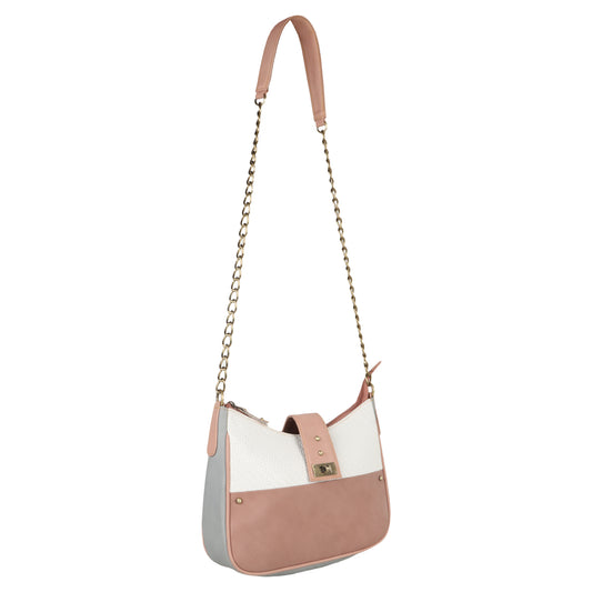 FOXIE - Chloe Crossbody Bag with Top Closure in Nude