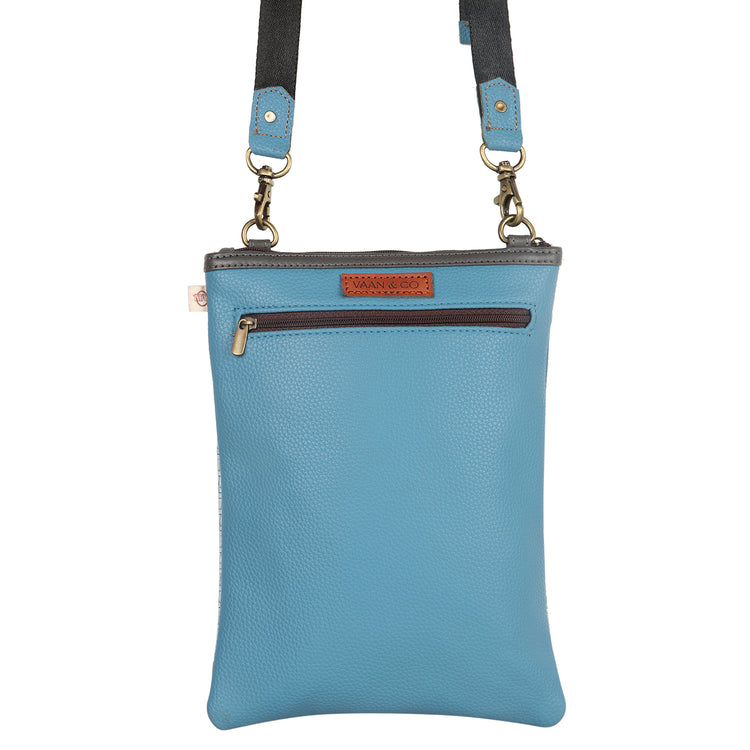 FOXIE - Brisk Crossbody Bag with Front Cellphone Pocket in Blue