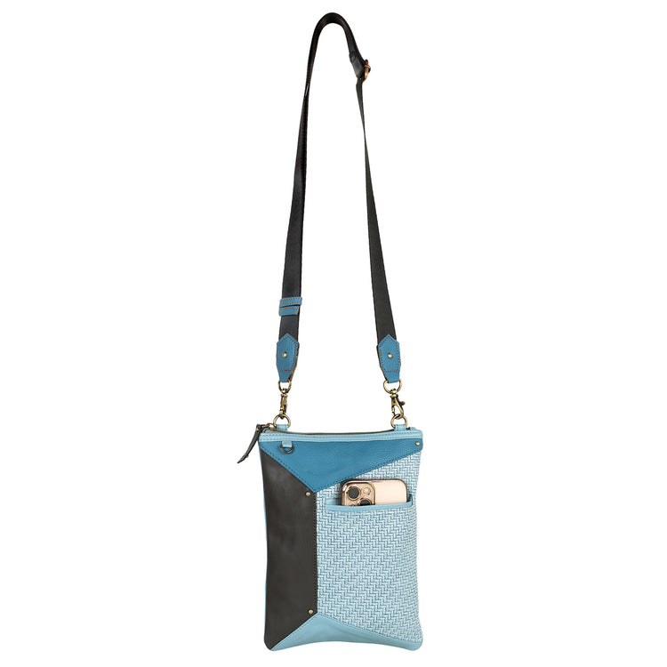 FOXIE - Harper Crossbody Bag with Front Cellphone Pocket in Blue