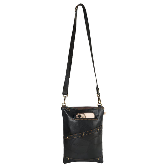 VAAN & CO. - Brisk Crossbody Bag with Front Cellphone Pocket in Black