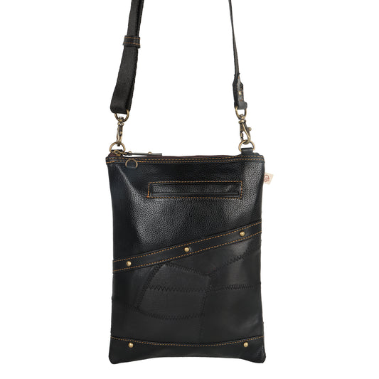 VAAN & CO. - Brisk Crossbody Bag with Front Cellphone Pocket in Black