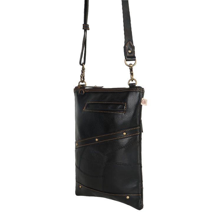 VAAN & CO. - Brisk Crossbody Bag with Front Cellphone Pocket in Black