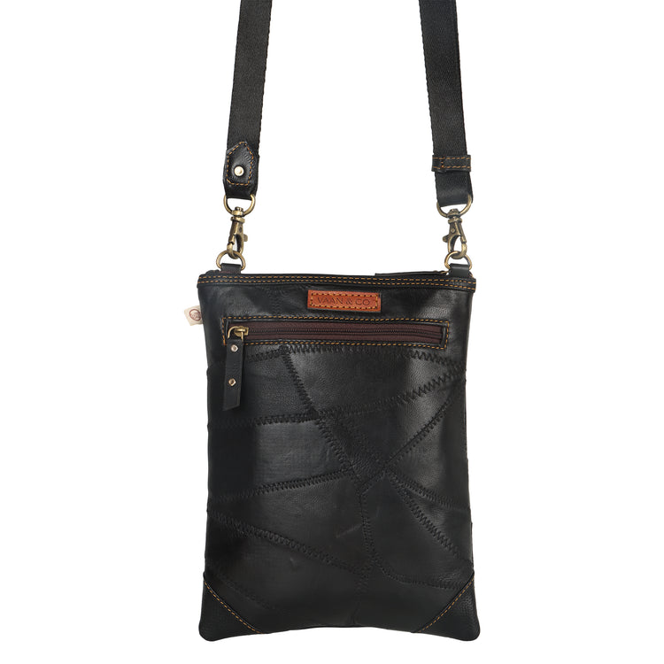 VAAN & CO. - Brisk Crossbody Bag with Front Cellphone Pocket in Black