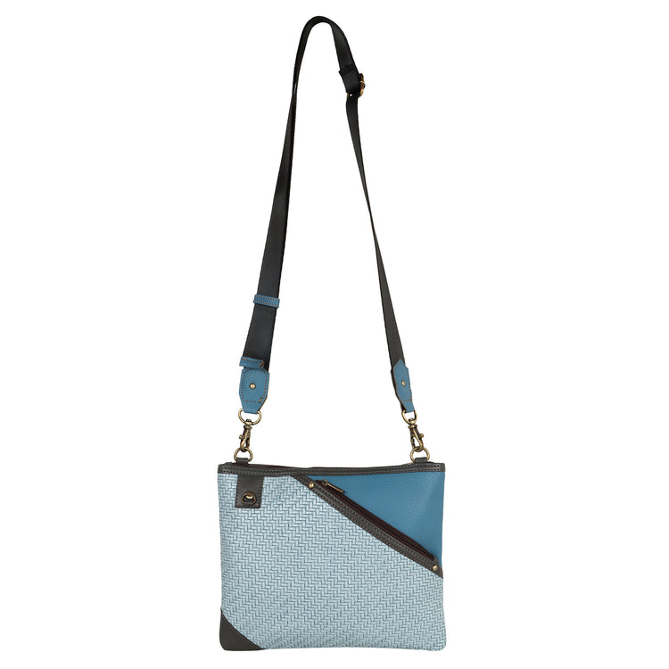 FOXIE - Grayson Wide Crossbody with Front Pocket in Blue