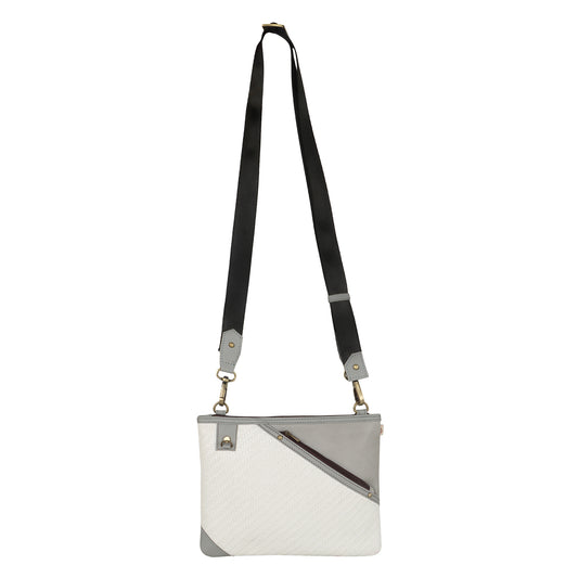 FOXIE - Grayson Wide Crossbody with Front Pocket in White