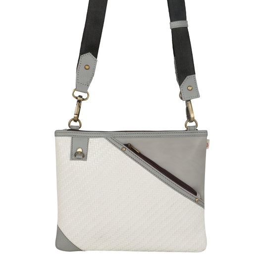 FOXIE - Grayson Wide Crossbody with Front Pocket in White