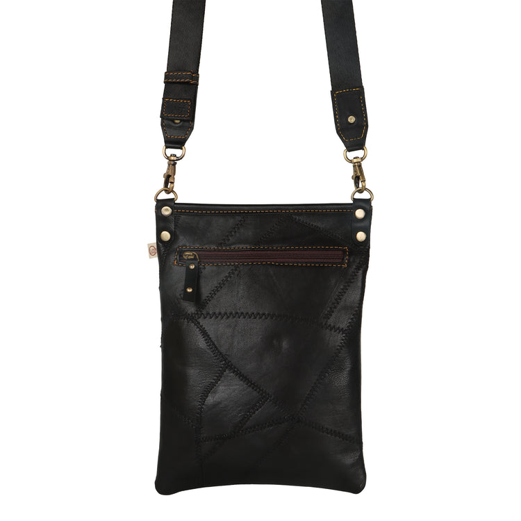 VAAN & CO. - Vela Black Small Crossbody with Front Flap and CC Slots in Cheetah