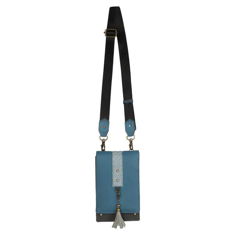 FOXIE - Camila Small Crossbody Bag with Front Flap in Blue