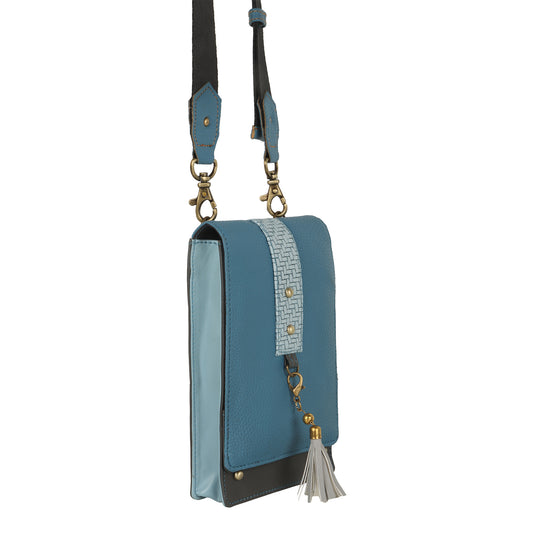 FOXIE - Camila Small Crossbody Bag with Front Flap in Blue