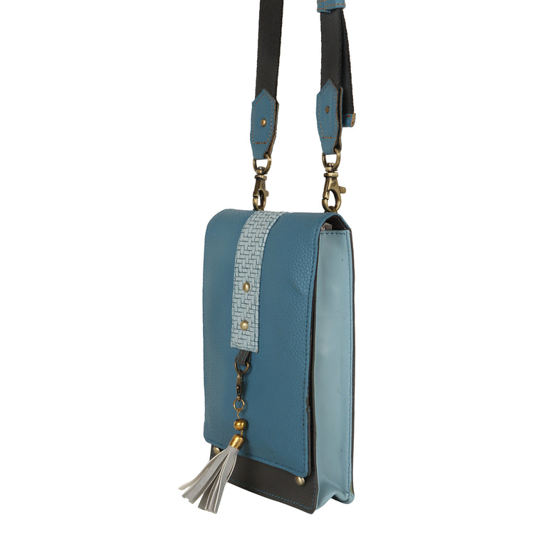 FOXIE - Camila Small Crossbody Bag with Front Flap in Blue