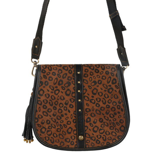 VAAN & CO. - Vivo Medium Crossbody Bag with Front Flap in Cheetah