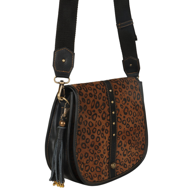 VAAN & CO. - Vivo Medium Crossbody Bag with Front Flap in Cheetah