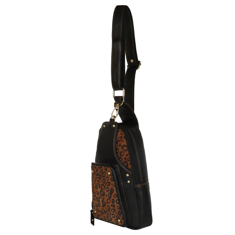 VAAN & CO. - Dani Sling Backpack with Front Pocket in Cheetah