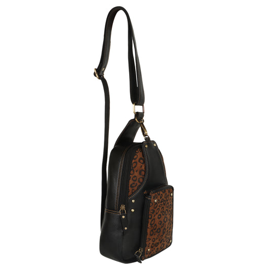 VAAN & CO. - Dani Sling Backpack with Front Pocket in Cheetah