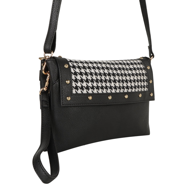 Millie Houndstooth Print Convertible Crossbody