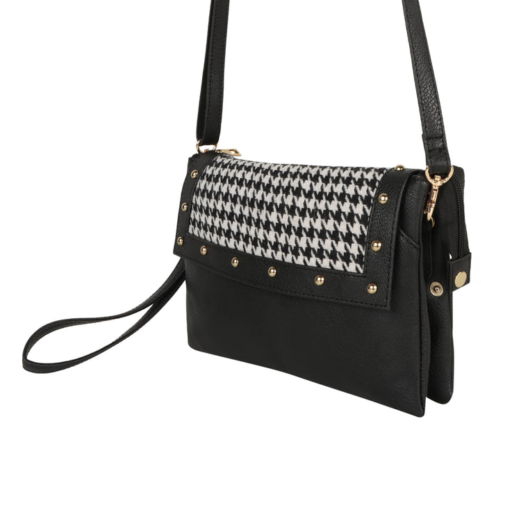 Millie Houndstooth Print Convertible Crossbody