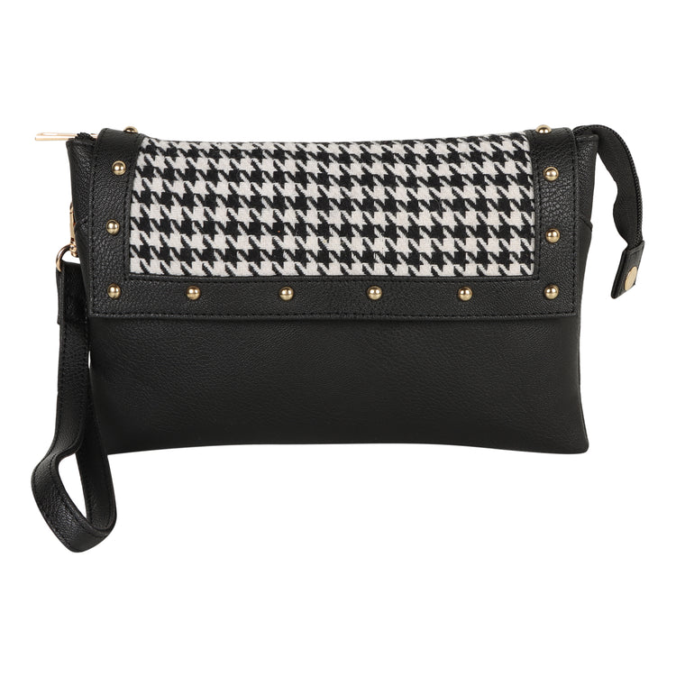 Millie Houndstooth Print Convertible Crossbody