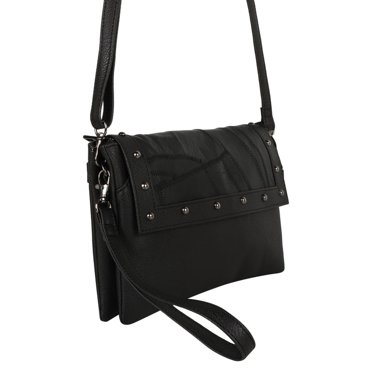 Mel Black Leather Convertible Crossbody