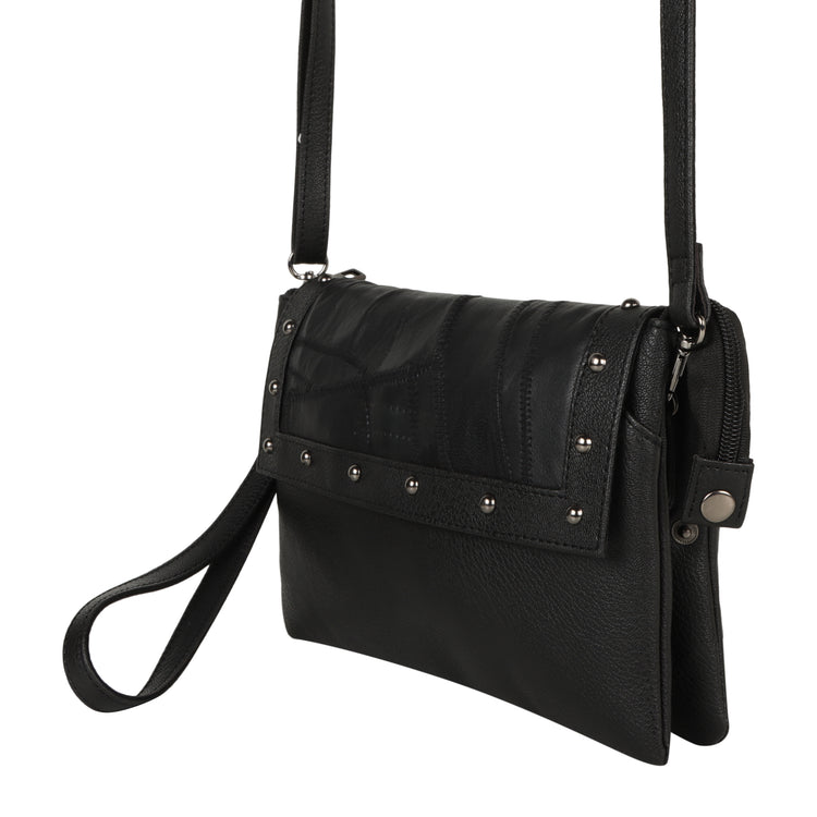 Mel Black Leather Convertible Crossbody