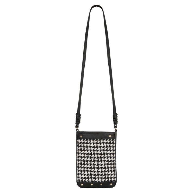 Millie Houndstooth Print Bucket Bag