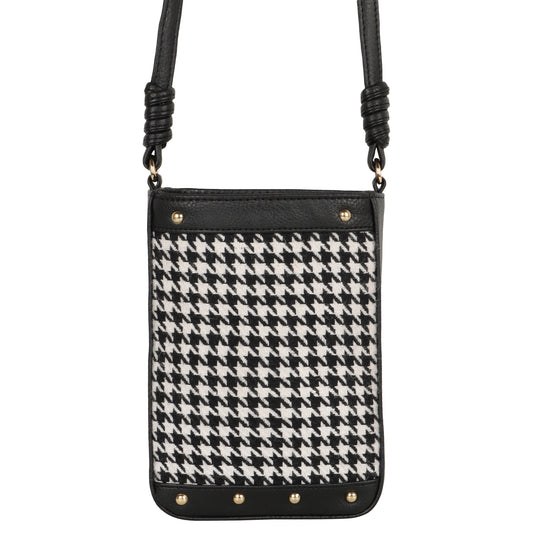 Millie Houndstooth Print Bucket Bag