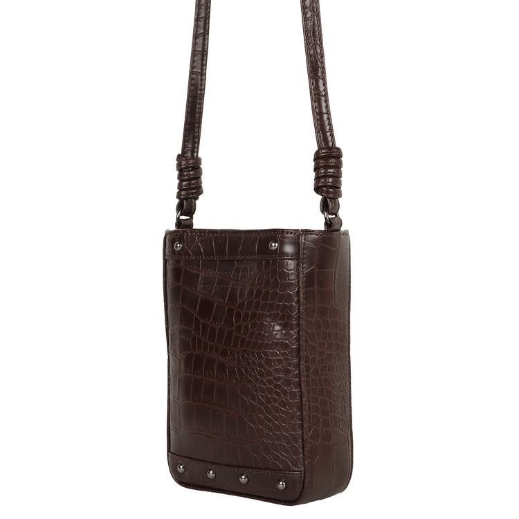 Katy Croc Print Bucket Bag