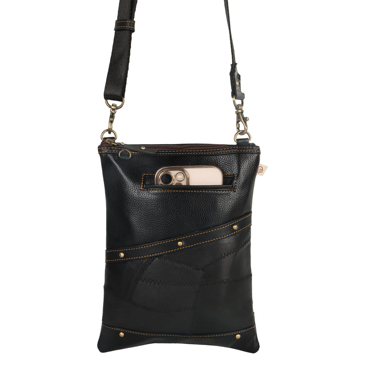 VAAN & CO. - Brisk Crossbody Bag with Front Cellphone Pocket in Black