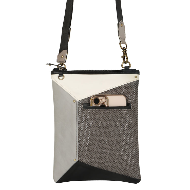 FOXIE - Harper Crossbody Bag with Front Cellphone Pocket in Gray