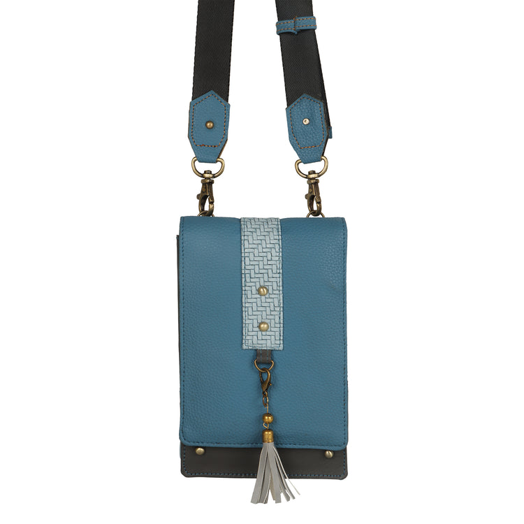 FOXIE - Camila Small Crossbody Bag with Front Flap in Blue