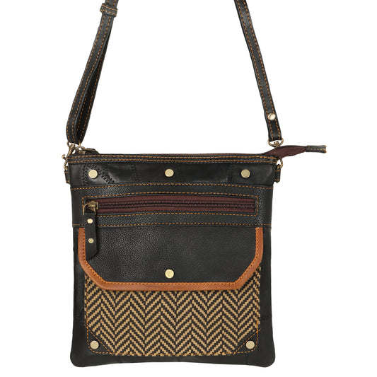 Small Crossbody Bag Square Herringbone