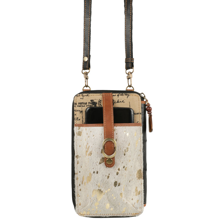 Liberty Rawhide Small Upcycled Leather Cellphone Crossbody Bag