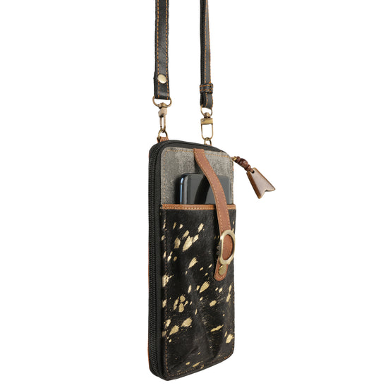 Liberty Rawhide Small Upcycled Leather Cellphone Crossbody Bag